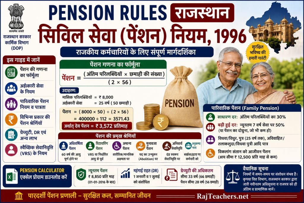 राजस्थान सिविल सेवा (पेंशन) नियम 1996